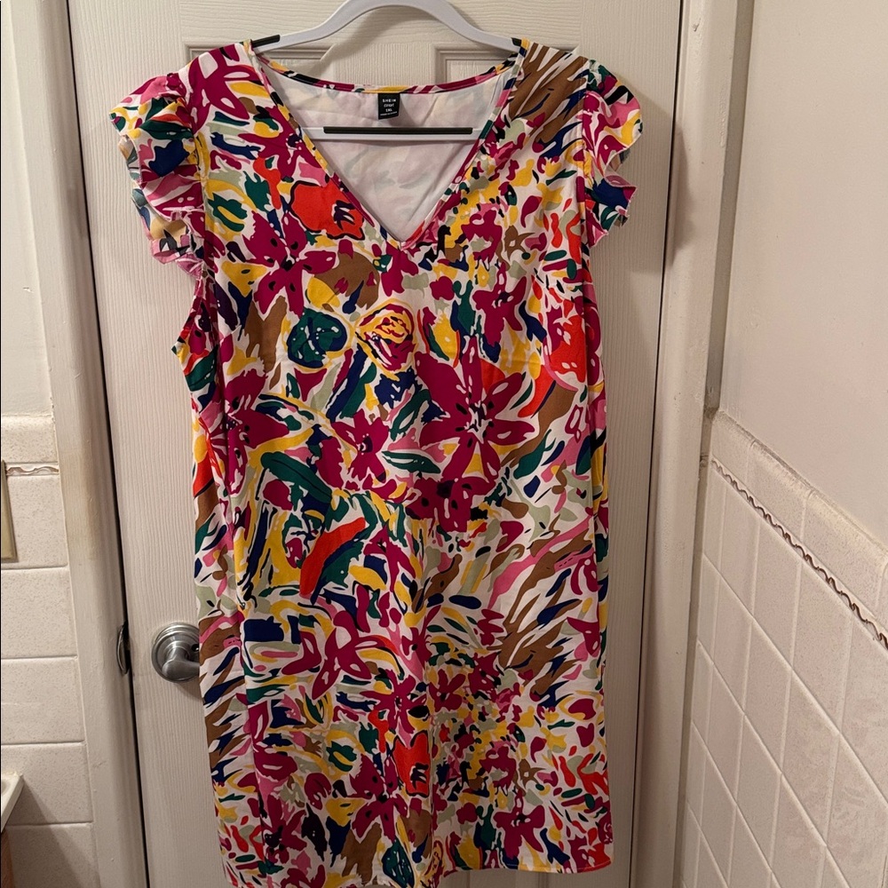 Colorful Abstract Print Dress